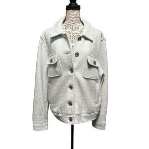 Joie‎ Women's Wool Blend sea foam Cropped Jacket Sz Large Preppy College Career